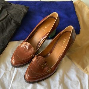 Fendi chunky heel loafer